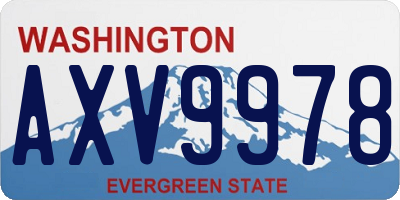 WA license plate AXV9978
