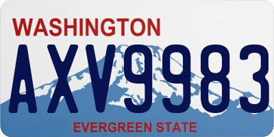 WA license plate AXV9983