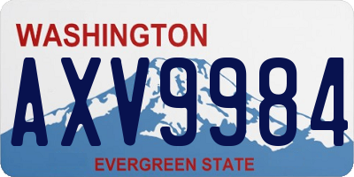 WA license plate AXV9984