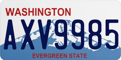 WA license plate AXV9985