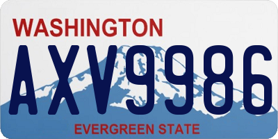 WA license plate AXV9986