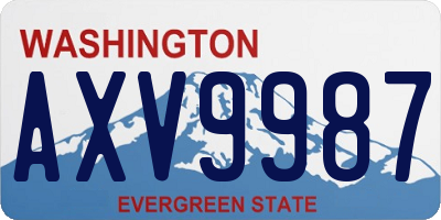 WA license plate AXV9987