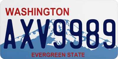 WA license plate AXV9989