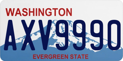 WA license plate AXV9990