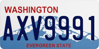 WA license plate AXV9991
