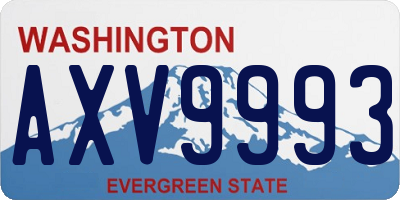 WA license plate AXV9993
