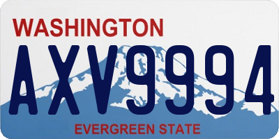 WA license plate AXV9994