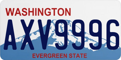 WA license plate AXV9996