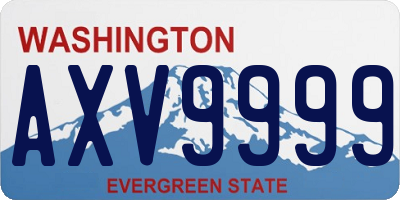 WA license plate AXV9999