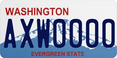 WA license plate AXW0000