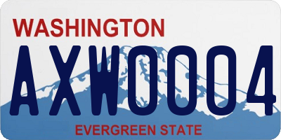 WA license plate AXW0004