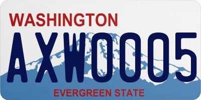 WA license plate AXW0005