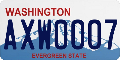 WA license plate AXW0007