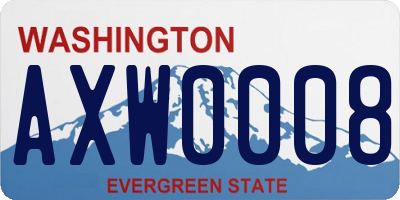 WA license plate AXW0008