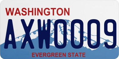 WA license plate AXW0009