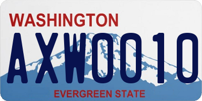 WA license plate AXW0010