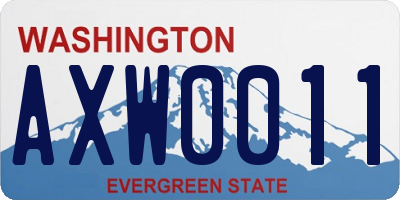 WA license plate AXW0011