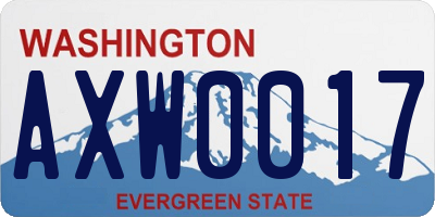 WA license plate AXW0017