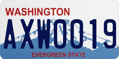 WA license plate AXW0019