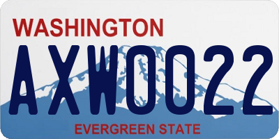 WA license plate AXW0022