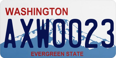 WA license plate AXW0023