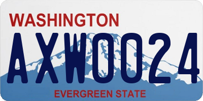 WA license plate AXW0024