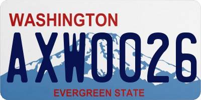 WA license plate AXW0026