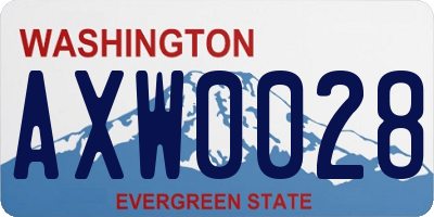 WA license plate AXW0028
