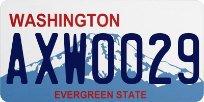 WA license plate AXW0029