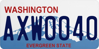 WA license plate AXW0040