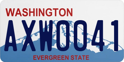 WA license plate AXW0041