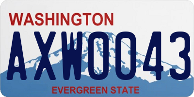 WA license plate AXW0043