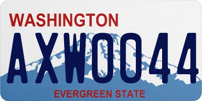WA license plate AXW0044