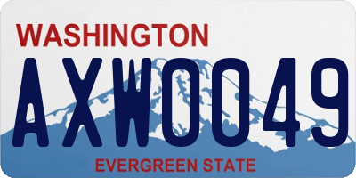 WA license plate AXW0049