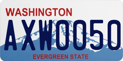 WA license plate AXW0050