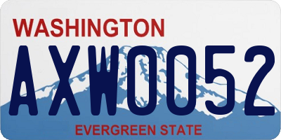 WA license plate AXW0052
