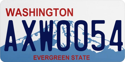 WA license plate AXW0054