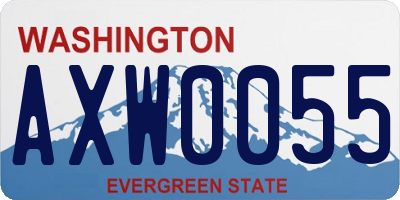 WA license plate AXW0055