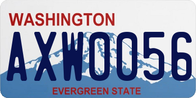 WA license plate AXW0056