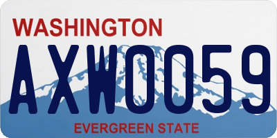 WA license plate AXW0059