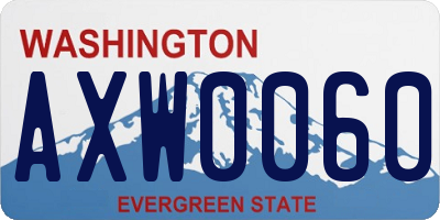 WA license plate AXW0060