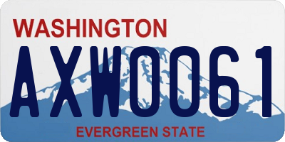 WA license plate AXW0061