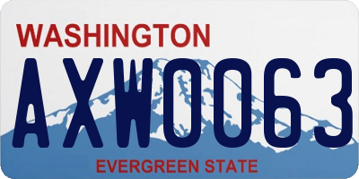 WA license plate AXW0063