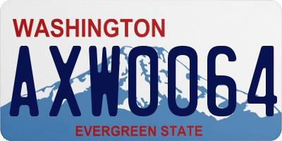 WA license plate AXW0064