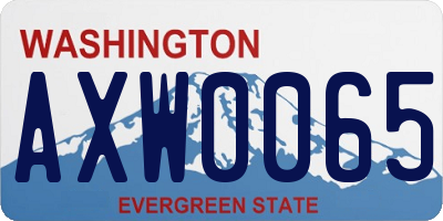WA license plate AXW0065