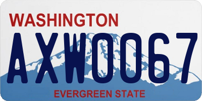 WA license plate AXW0067