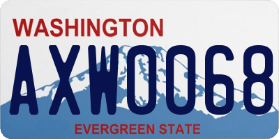 WA license plate AXW0068