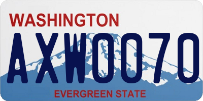 WA license plate AXW0070