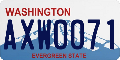 WA license plate AXW0071