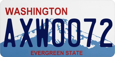WA license plate AXW0072